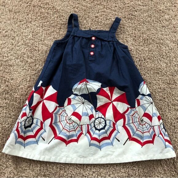 Janie‎ and Jack Umbrella Sundress Baby Girl 3-6 Mos Navy Blue Sleeveless Buttons - Picture 1 of 6
